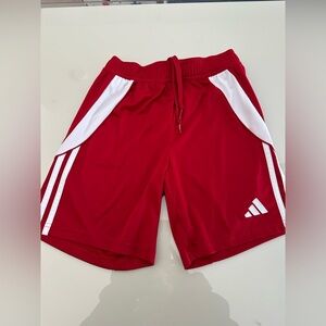 Adidas Boys Red and White Athletic Shorts